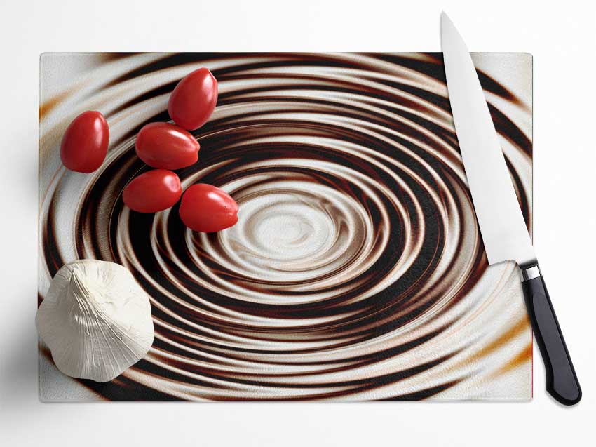 Perfect Chocolate Ripple Glass Chopping Board