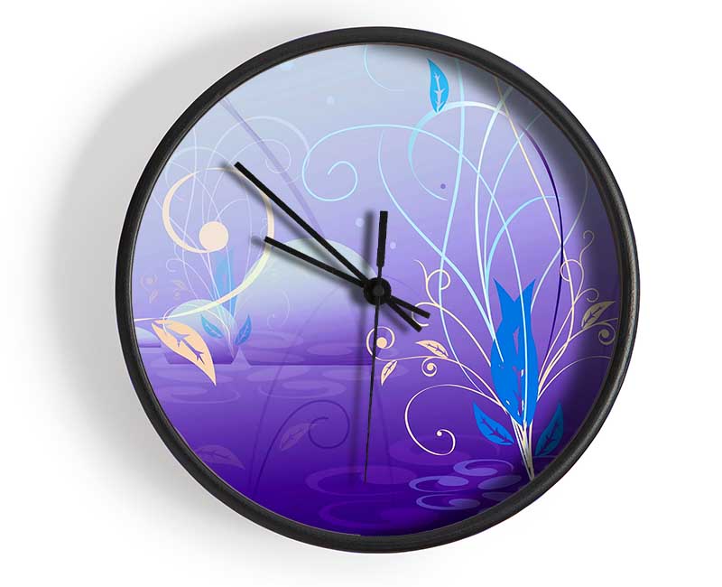 Purple Pebbles Clock - Wallart-Direct UK