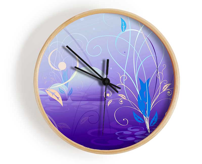 Purple Pebbles Clock - Wallart-Direct UK