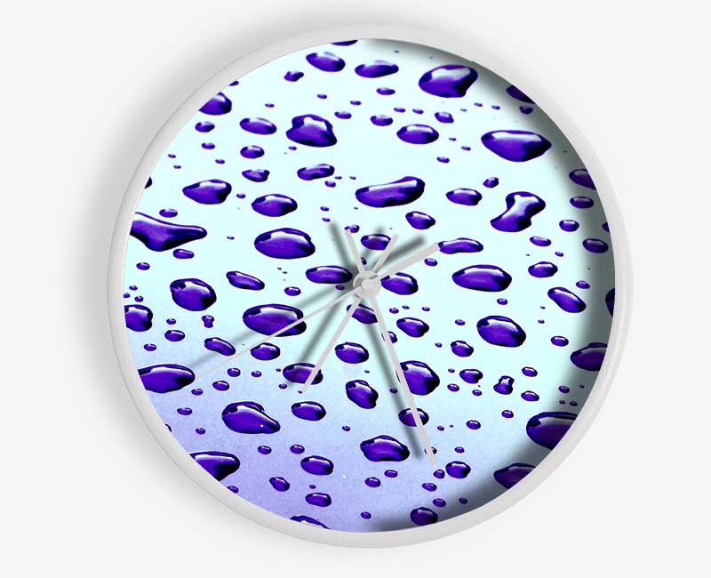 Purple Raindrops Clock - Wallart-Direct UK