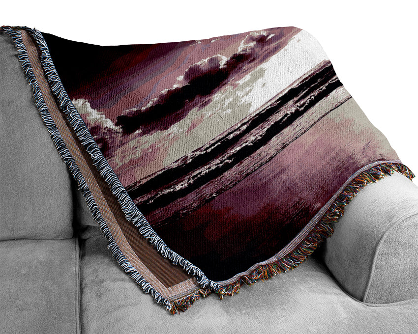 Purple Sunbeams Woven Blanket