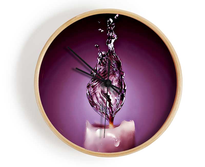 Purple Water Candle Clock - Wallart-Direct UK