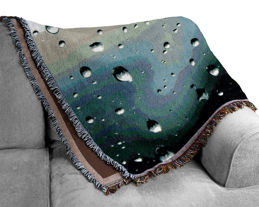 Rain Drops At Dusk Woven Blanket