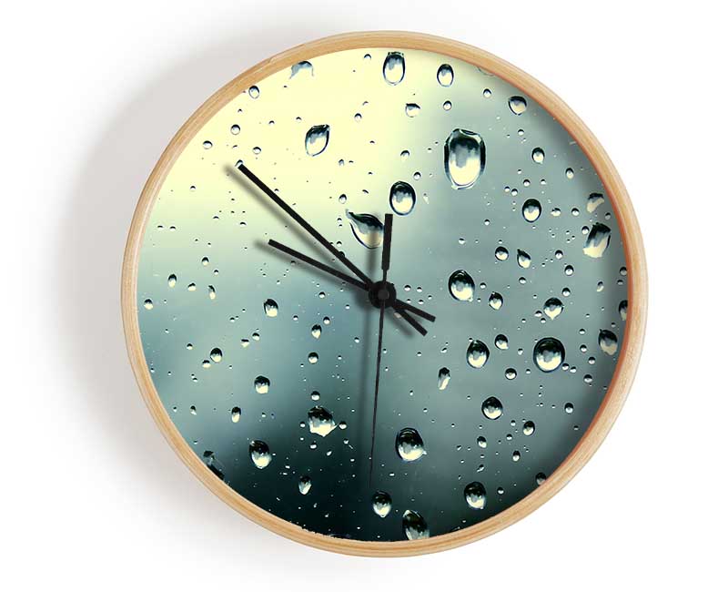 Rain Drops At Dusk Clock - Wallart-Direct UK