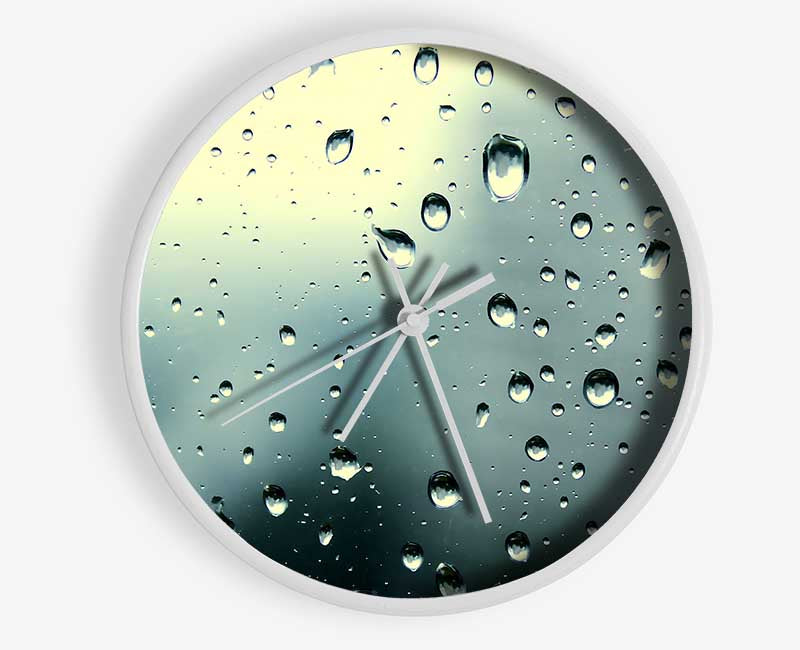 Rain Drops At Dusk Clock - Wallart-Direct UK