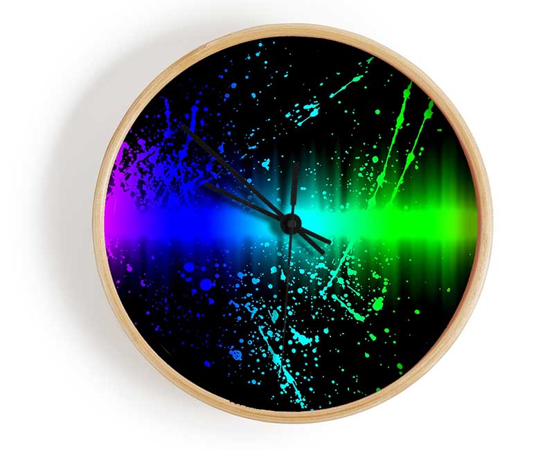 Rainbow Color Splatter Clock - Wallart-Direct UK