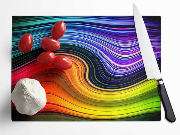 Rainbow Flow Glass Chopping Board