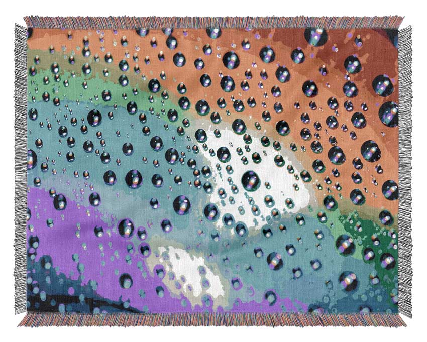 Rainbow Raindrops Woven Blanket