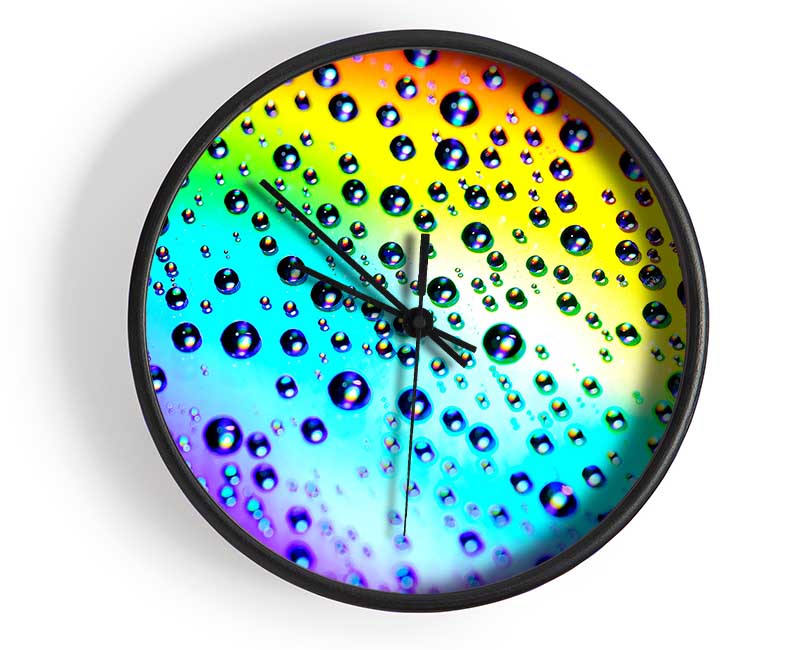 Rainbow Raindrops Clock - Wallart-Direct UK