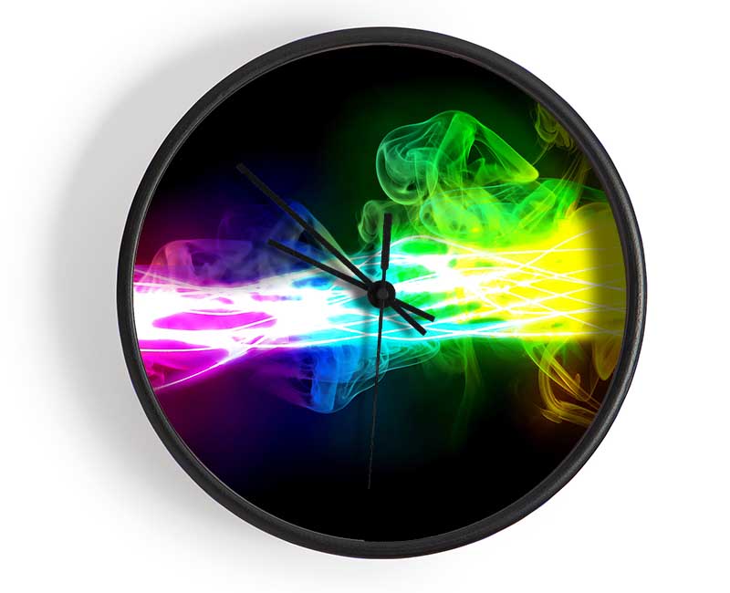 Rainbow Smoke Contrast Clock - Wallart-Direct UK