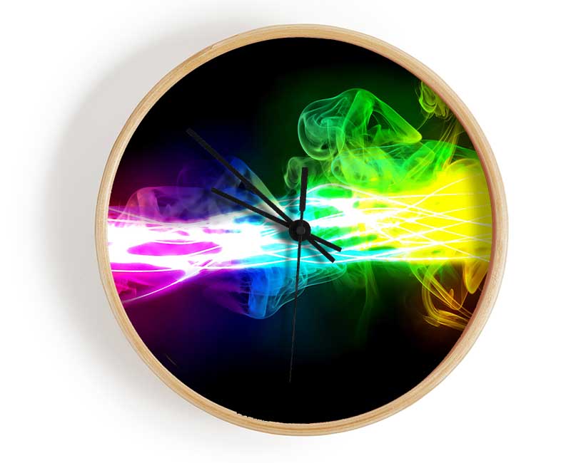 Rainbow Smoke Contrast Clock - Wallart-Direct UK