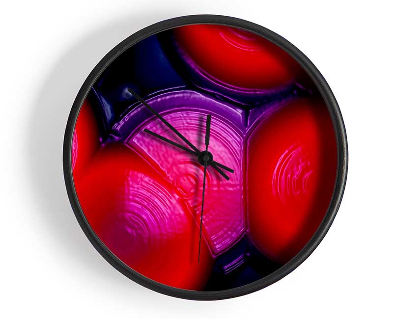 Red Blue Slices Clock - Wallart-Direct UK