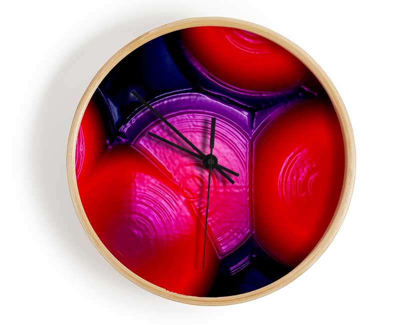 Red Blue Slices Clock - Wallart-Direct UK