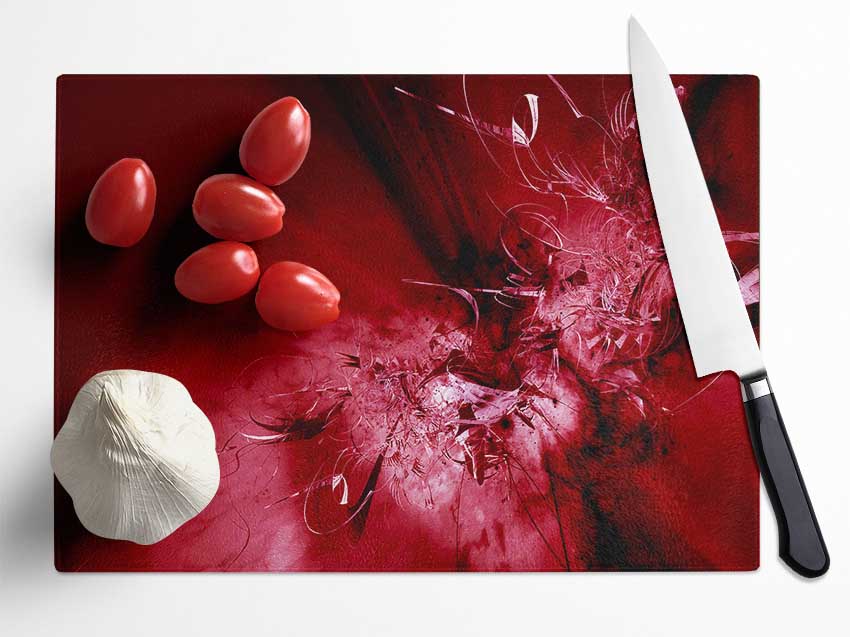 Red Broken Glass Glass Chopping Board