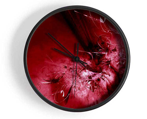 Red Broken Glass Clock - Wallart-Direct UK