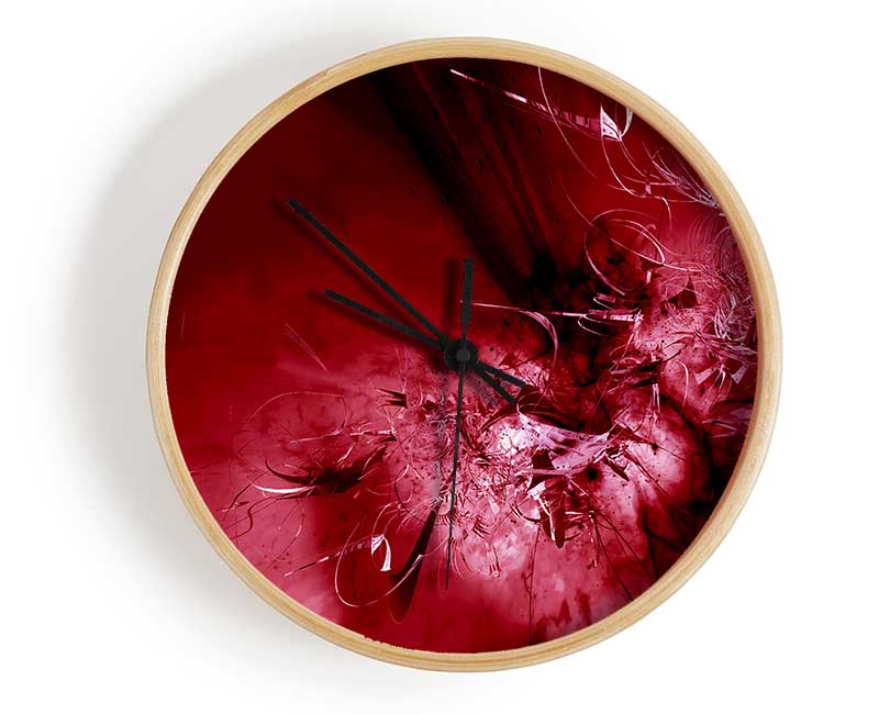 Red Broken Glass Clock - Wallart-Direct UK