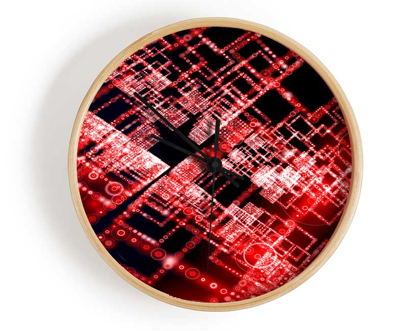 Red City Blocks Clock - Wallart-Direct UK