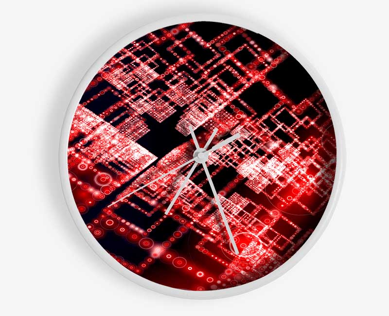 Red City Blocks Clock - Wallart-Direct UK