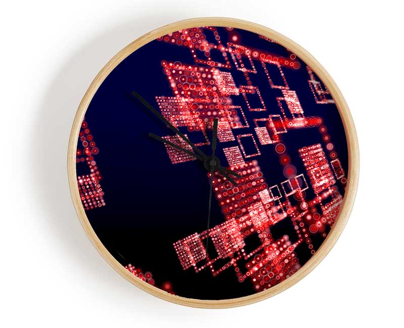 Red City Lights Clock - Wallart-Direct UK