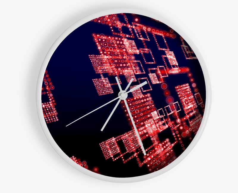 Red City Lights Clock - Wallart-Direct UK