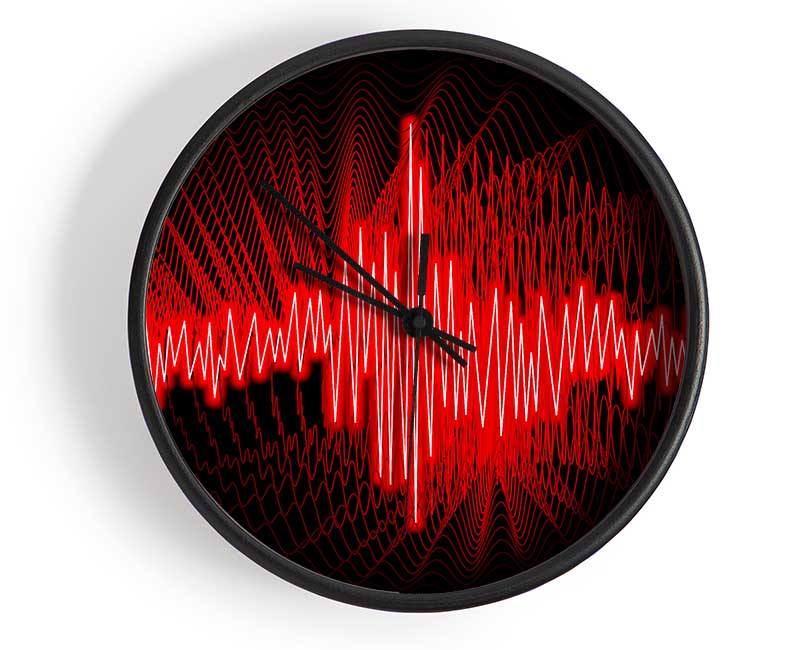 Red Frequency Clock - Wallart-Direct UK