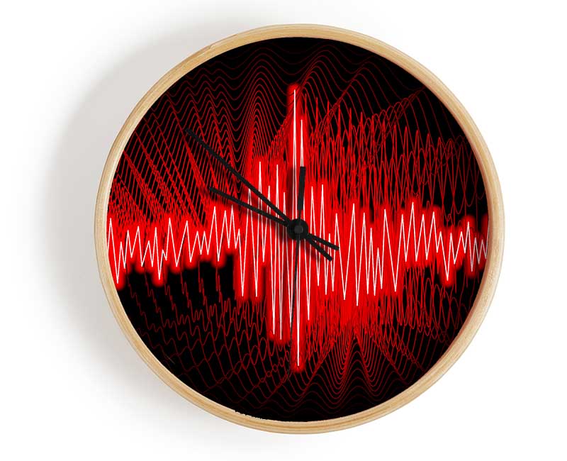 Red Frequency Clock - Wallart-Direct UK