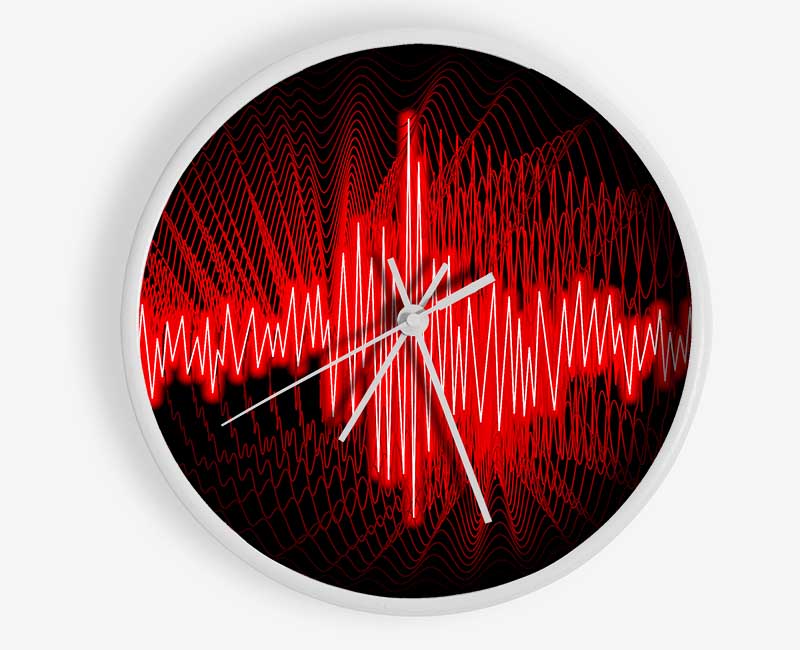 Red Frequency Clock - Wallart-Direct UK