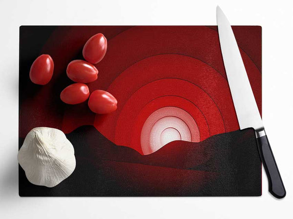 Red Horizion Glass Chopping Board