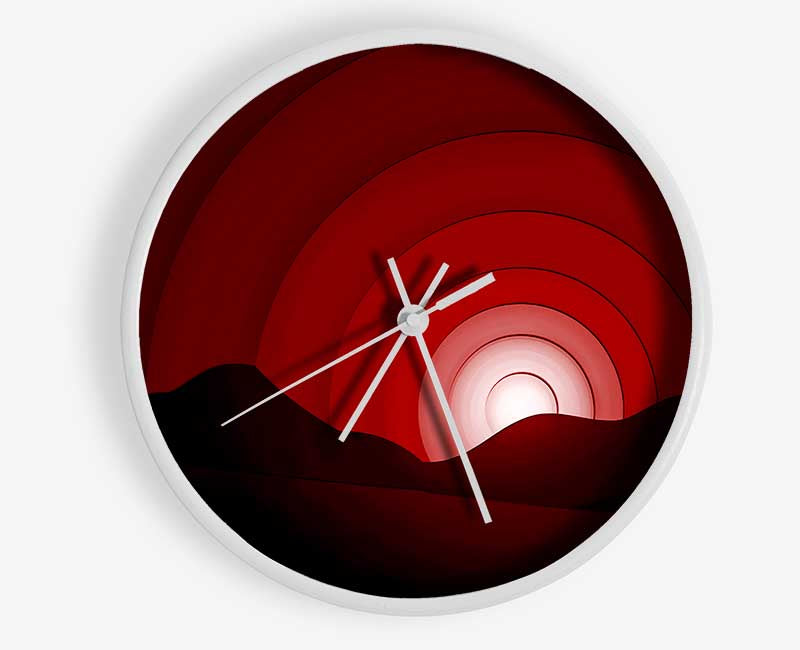 Red Horizion Clock - Wallart-Direct UK