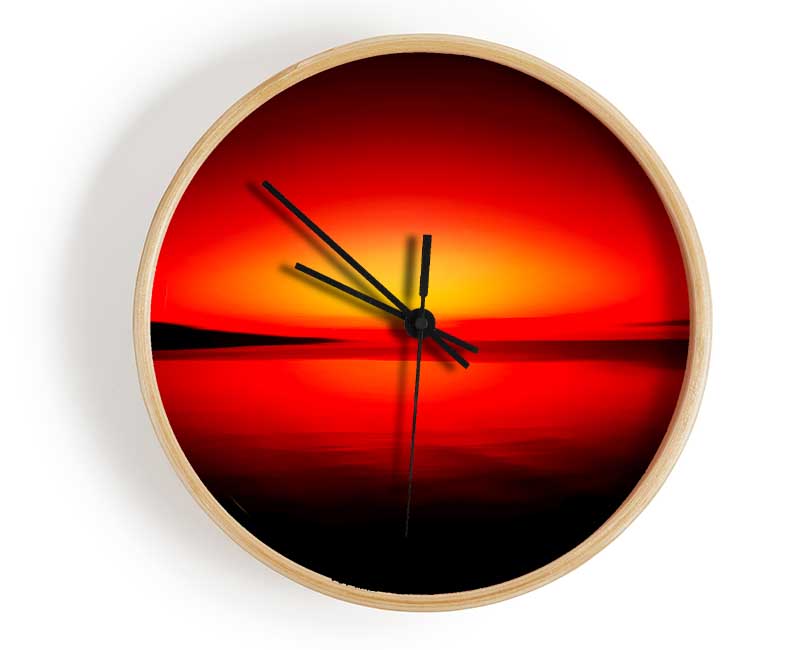 Red Horizon Clock - Wallart-Direct UK