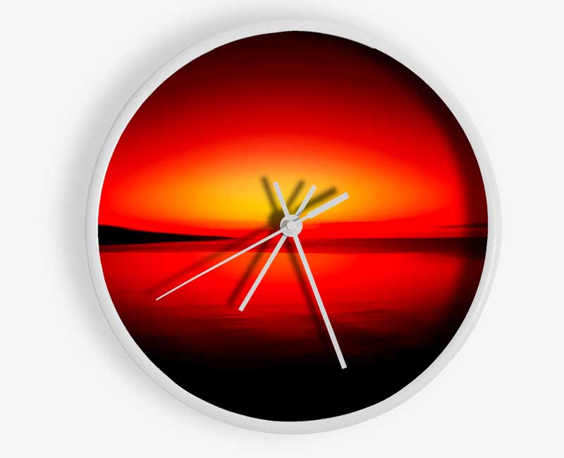 Red Horizon Clock - Wallart-Direct UK