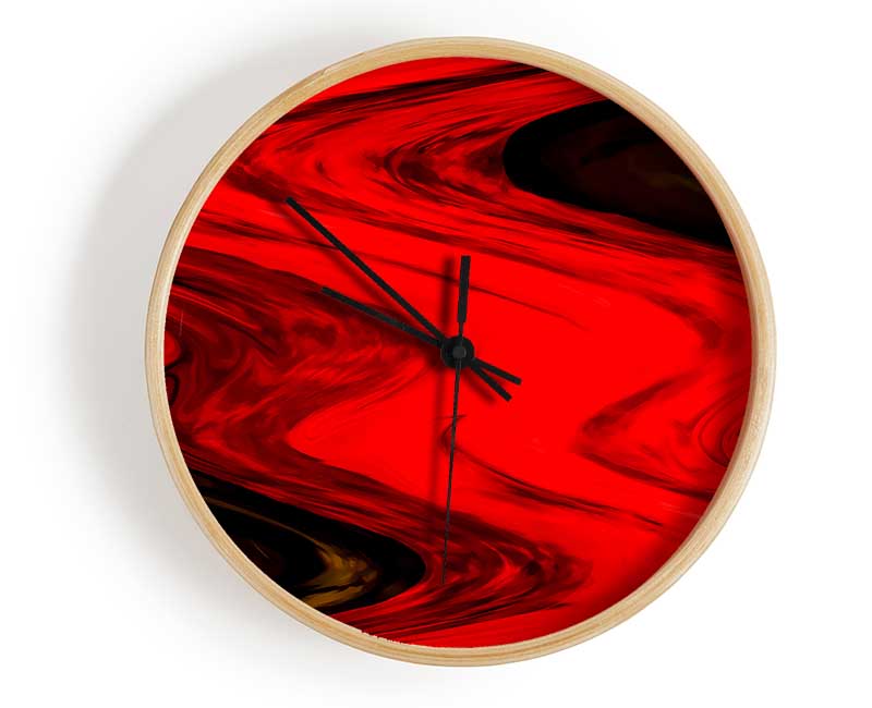 Red Lava River Clock - Wallart-Direct UK