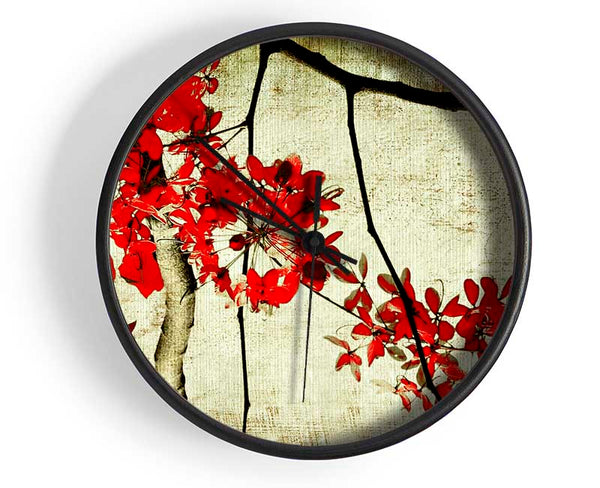 Red Leaf Skies Clock - Wallart-Direct UK