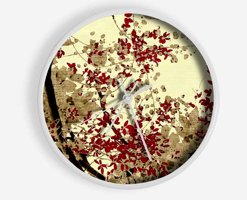 Red Leaves Of The Bay Clock - Wallart-Direct UK