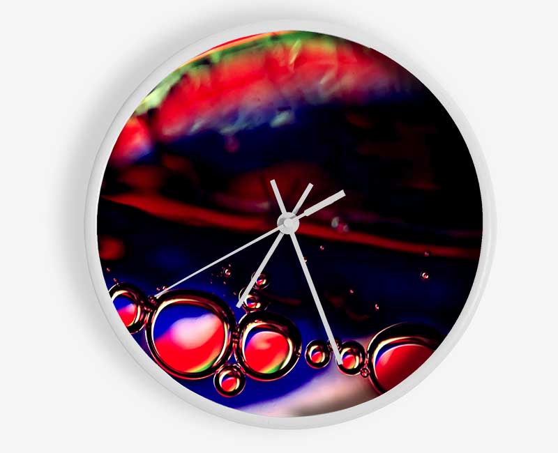 Red Liquid Drops Clock - Wallart-Direct UK