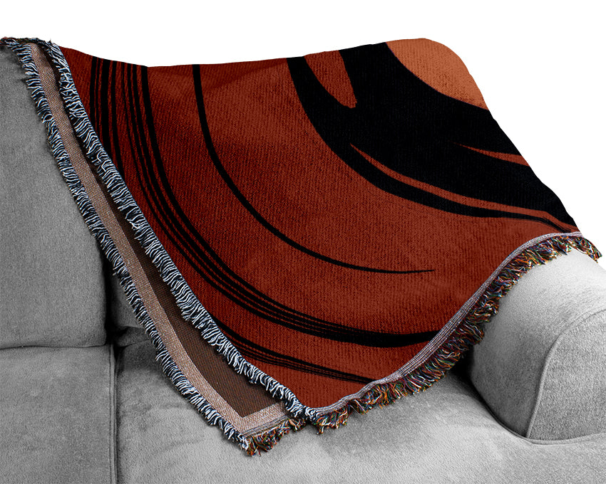 Red Liquid Swirl Woven Blanket