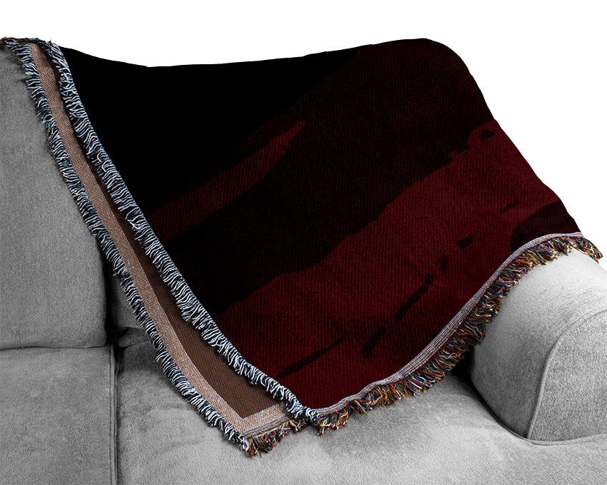 Red Silk Twist Woven Blanket