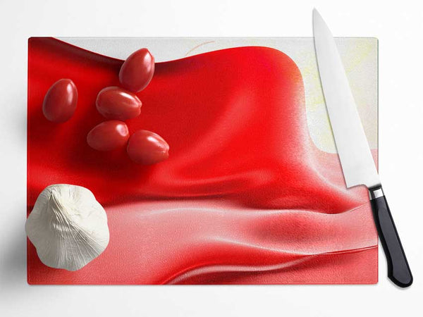 Red Silk Glass Chopping Board