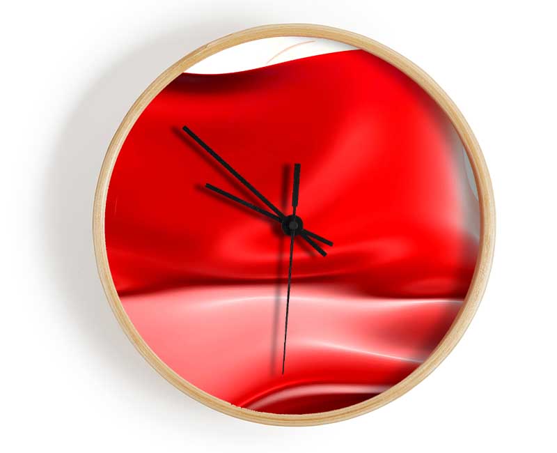 Red Silk Clock - Wallart-Direct UK