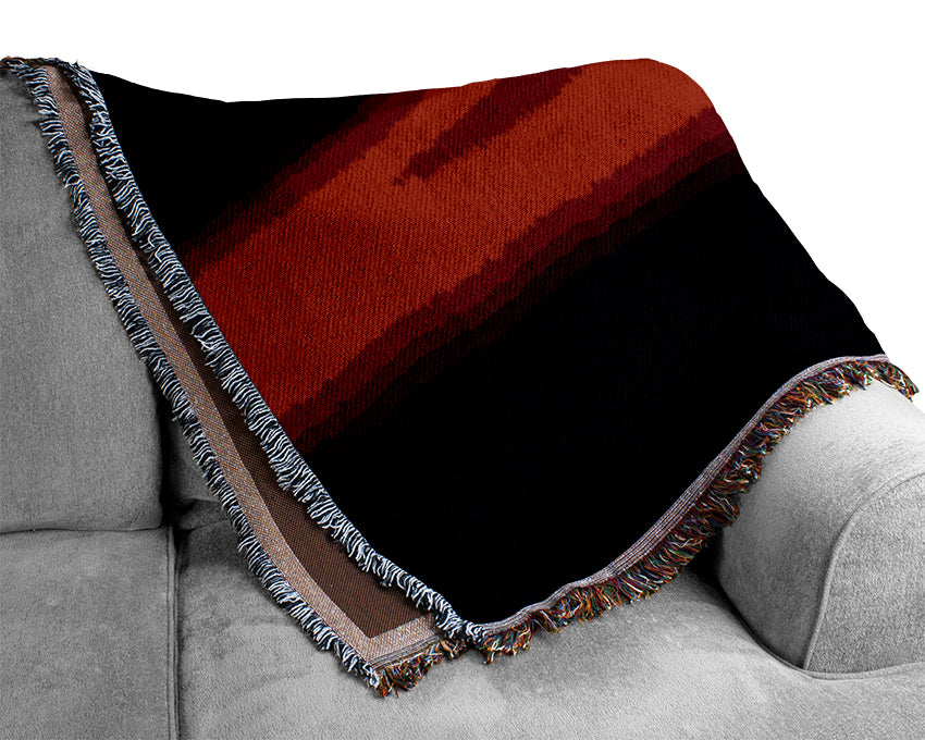 Red Sound Waves Woven Blanket