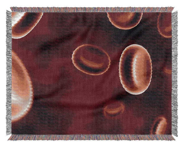 Red Spheres In Motion Woven Blanket