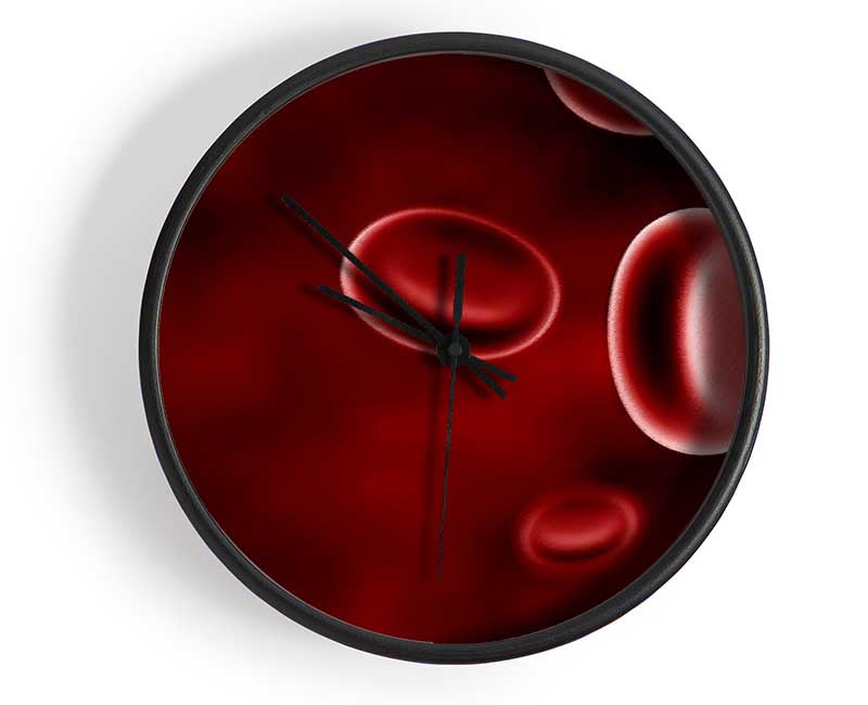 Red Spheres In Motion Clock - Wallart-Direct UK