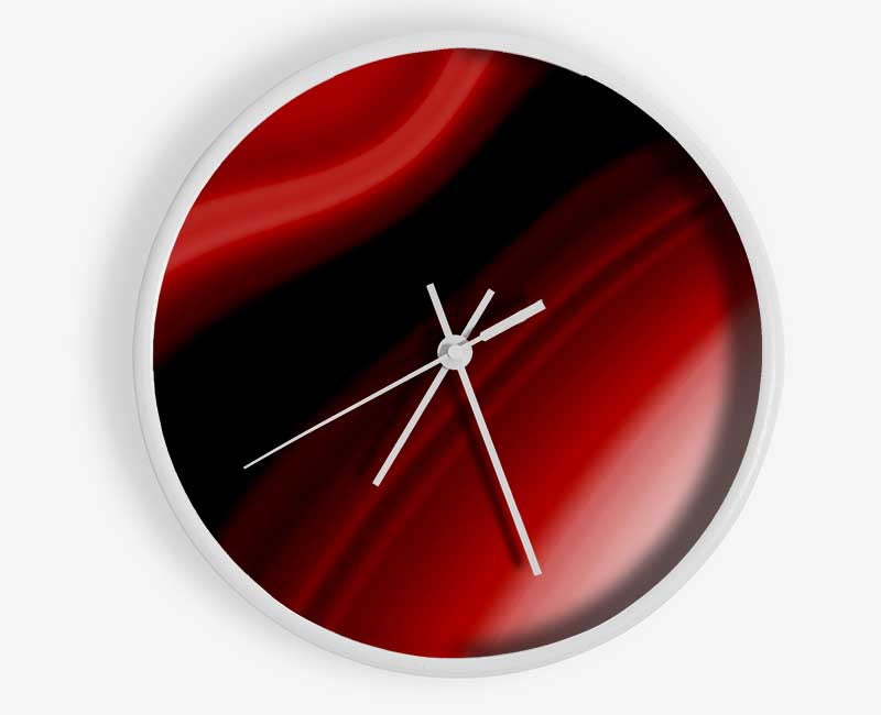 Red Streaks Clock - Wallart-Direct UK