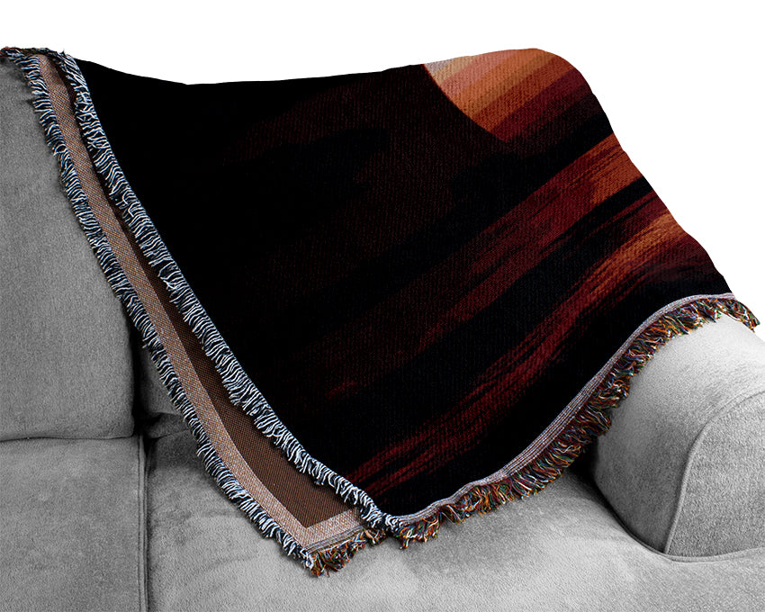 Red Sun Glory Woven Blanket