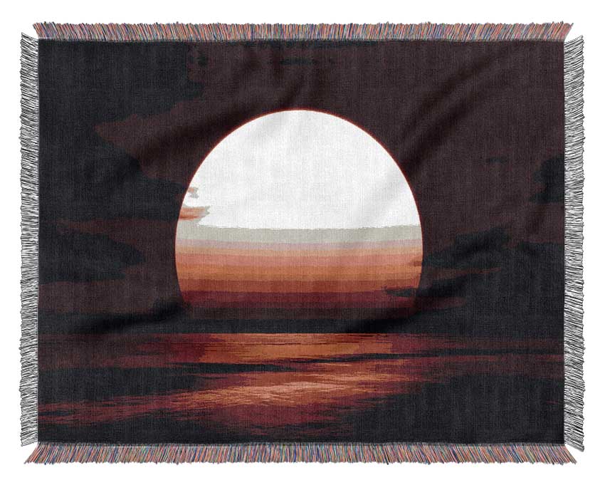 Red Sun Glory Woven Blanket