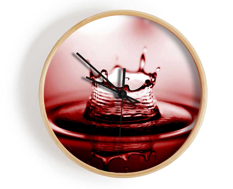 Red Water Droplet Clock - Wallart-Direct UK