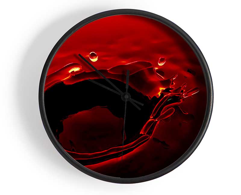 Red Water Splash Clock - Wallart-Direct UK