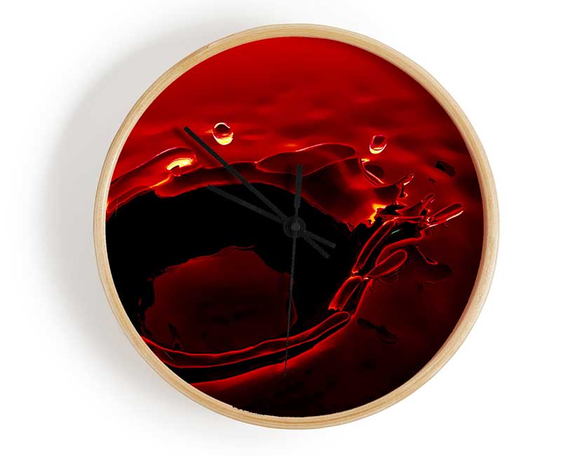 Red Water Splash Clock - Wallart-Direct UK