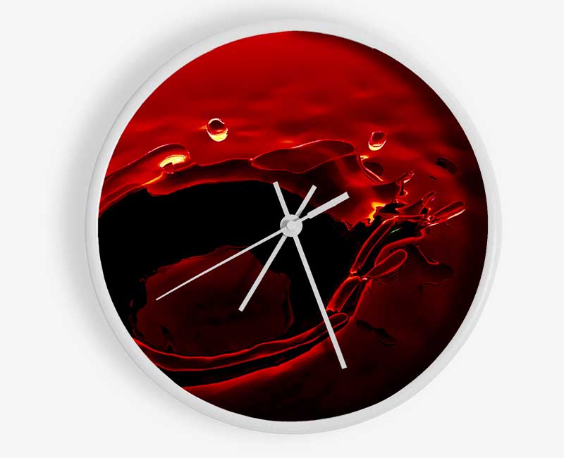 Red Water Splash Clock - Wallart-Direct UK