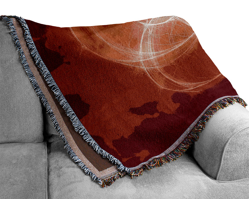 Smoke Rings Red Woven Blanket